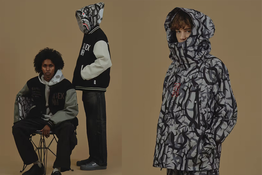 streetwear brasil bape x neighborhood inverno 2025 colab 00 1000x667 - BAPE e NEIGHBORHOOD se unem para enfrentar o inverno